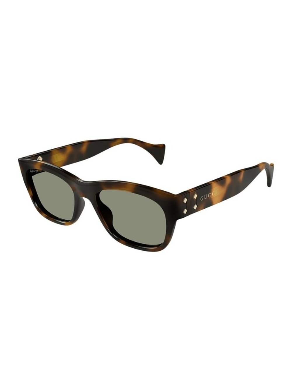 New Authentic Gucci Unisex Havana Square Acetate Sunglasses